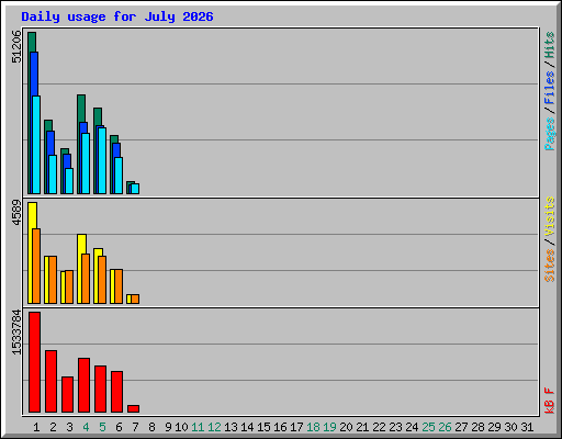 Daily usage for July 2026