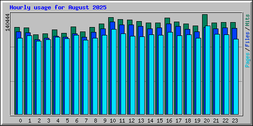 Hourly usage for August 2025