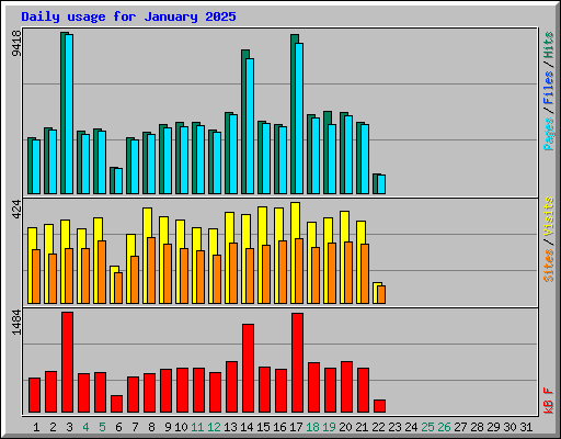 Daily usage for January 2025