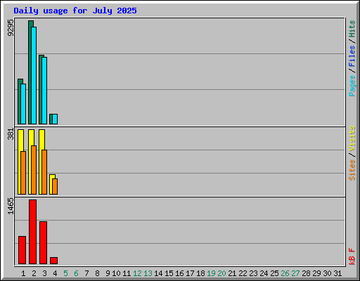 Daily usage for July 2025