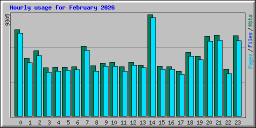 Hourly usage for February 2026