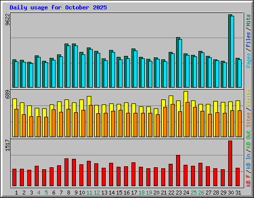 Daily usage for October 2025