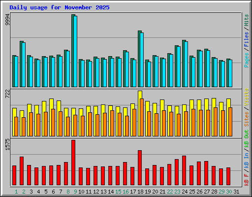 Daily usage for November 2025