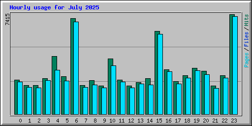 Hourly usage for July 2025